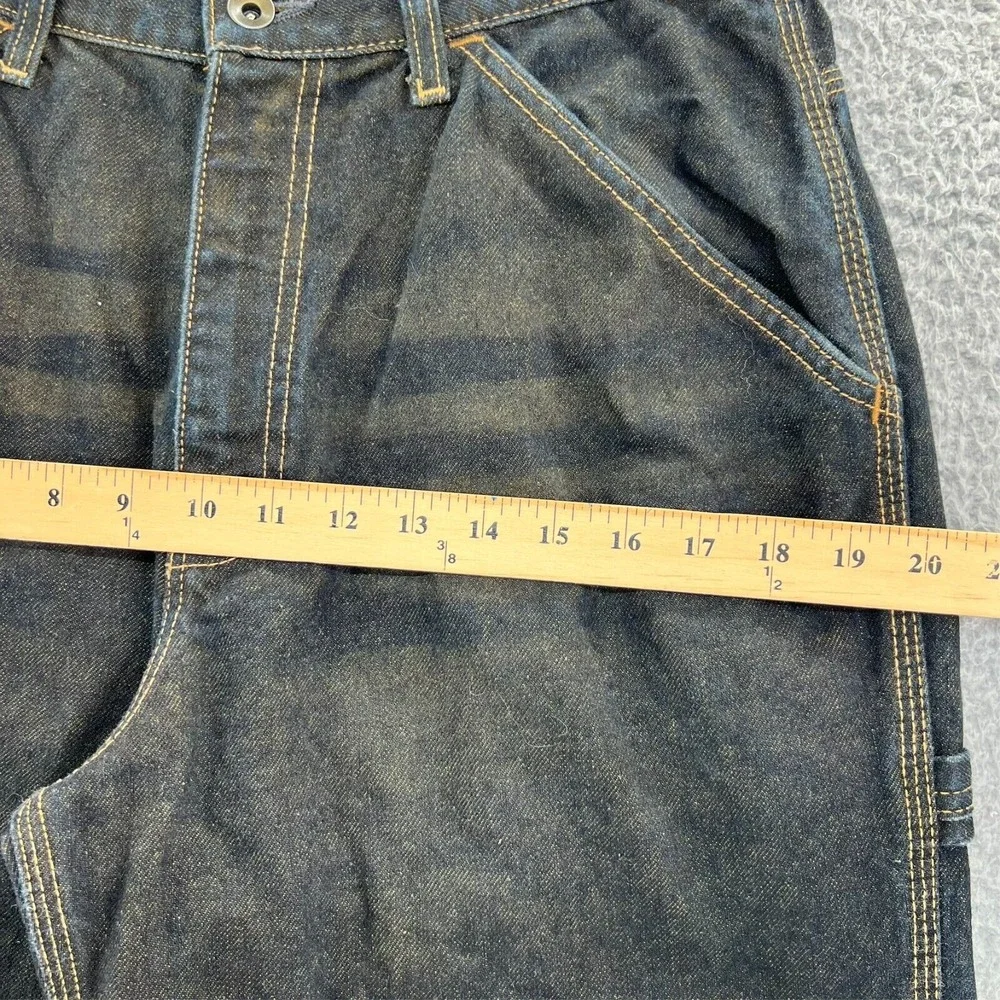 Vintage GAP CARPENTER Jean Men 34x30 Baggy Straight Leg Dark Blue Denim USA READ